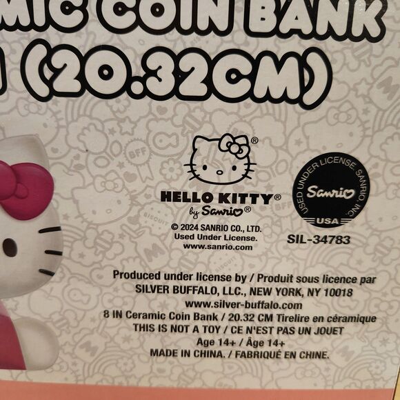 Hello Kitty Ceramic Coin Bank, New in Box - Picture 4 of 5
